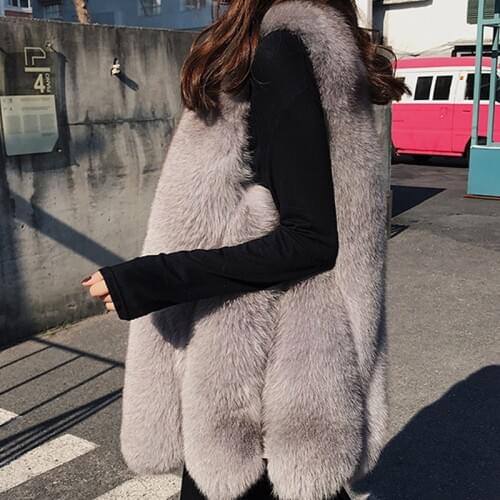 New Whole Leather Fox Fur Grass Vest Mink Coat Female Long Section Slim Slimming Vest Autumn And Winter WomenS Jacket Leather