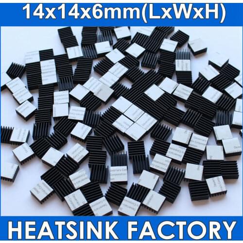 100pcs 14x14x6mm Ram Heatsink Chipset Aluminum Heatsink With Thermal Conductive Tape
