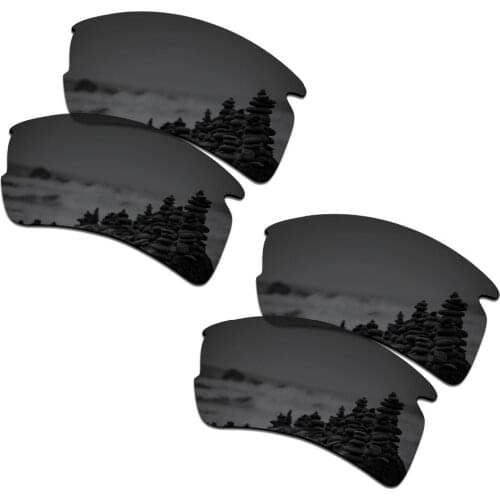 SmartVLT 2 Pairs Polarized Sunglasses Replacement Lenses for Oakley Flak 2.0 XL Stealth Black and Stealth Black