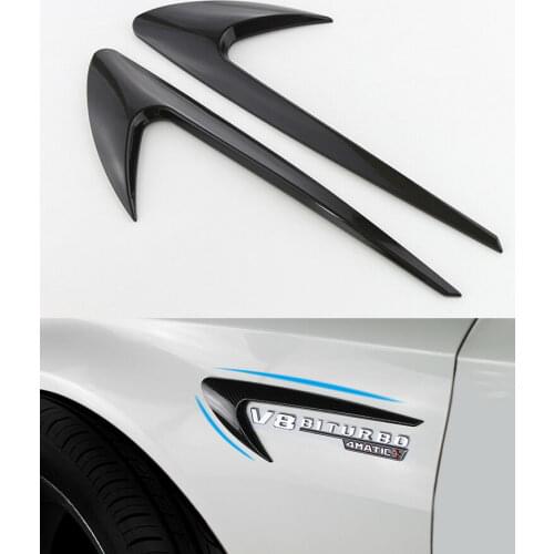 2pcs for AMG Mercedes Fender Hai Emblem Aufkleber Plakette Badge Schwarz