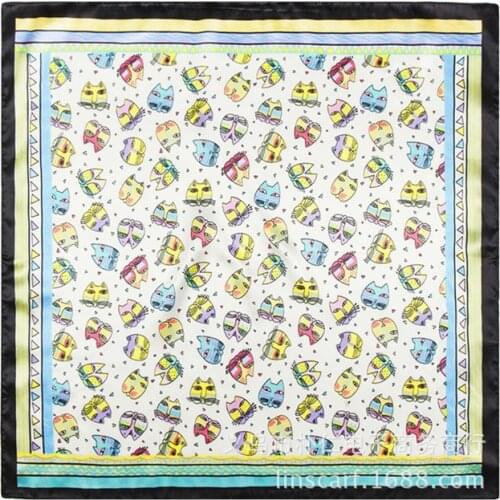 2018 9colors 60cm*60cm Dot Chain Small Square Scarves Hijab Luxury Brand Women Twill Silk Scarf New Fashion Print headscarf