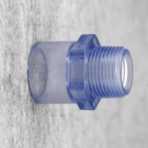 25mm ID x 3/4" BSP Male Thread Transparent PVC Tube Joint Pipe Fitting Water Connector For Garden Irrigation Aquarium Fish Tank