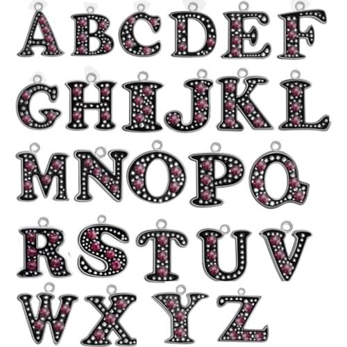 26pcs per lot A-Z alphabet charm Initial Charms Stone Letters Charms Pendants 21x23.5mm
