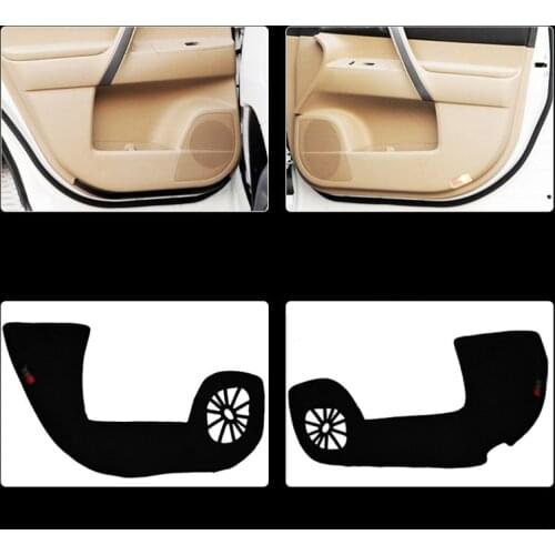 4pcs Fabric Door Protection Mats Anti-kick Decorative Pads For Toyota Highlander 2012