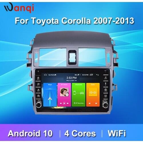 9 inch Android10 RDS Split Screen PIP Car Radio for Toyota Corolla 2007-2013 Audio Navi 2.5D Knob Touchscreen Mirror Link No DVD