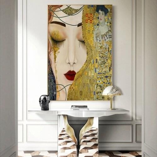 Abstract Blonde Girl Canvas Creative Famous Painting Unique Art Wall Picture for Living Room Bedroom Figure Poster and Print