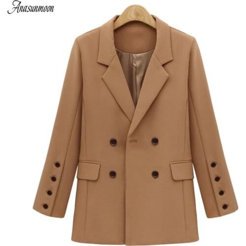 Женские двубортные пиджаки ANASUNMOON China At AliExpress
