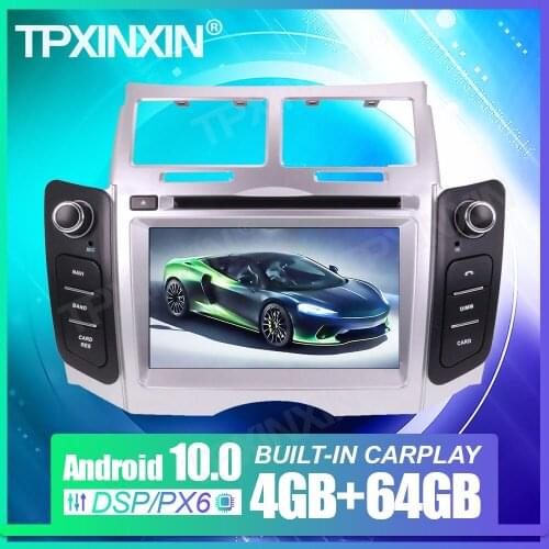 Android 10.0 128G Car GPS Radio For Toyota Yaris 2005-2011 Navigation Headunit Multimedia DSP Player Auto Stereo Tape Recorder