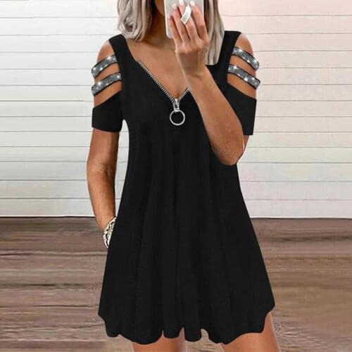 Glitter Sequined Short Sleeve Dress Women Sexy Zipper V-neck Strap Open Back Casual Dresses For Women Summer Dress 2021 40