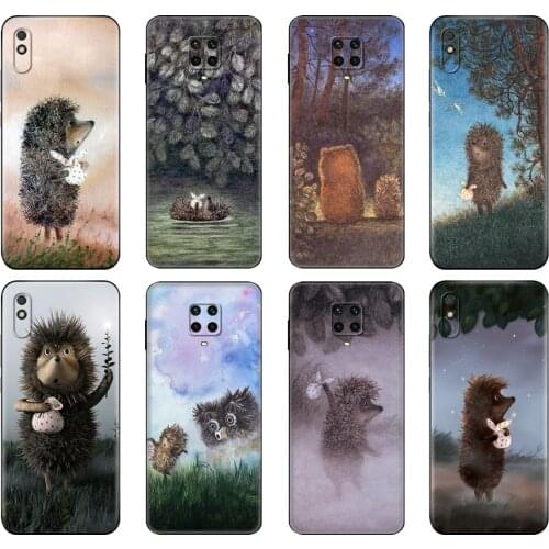 Black tpu Case For Xiaomi Redmi 7A 8 8A 9 9A 9C Case Redmi Note 8T 8 Pro T Note 9 9S 9 Pro Case Hedgehog in the Fog