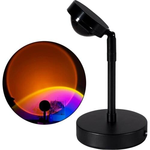 USB Colorful Projector Rainbow Sunset Projector Atmosphere LED Night Light Home Coffe Store Background Wall Decoration Lamp