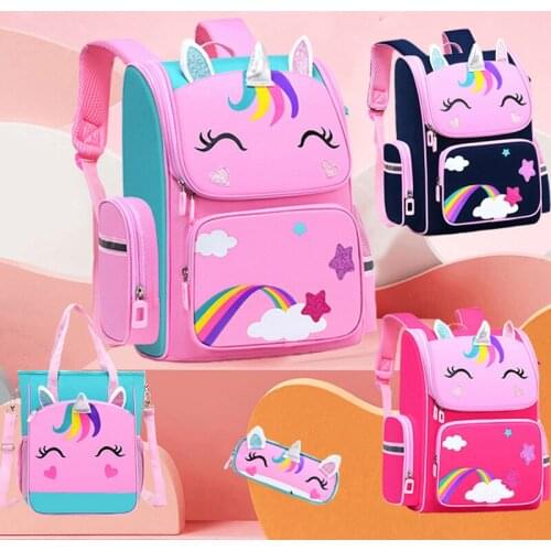 Children Cartoon 3D Creative Schoolbag Sweet Cute Girls Backpack Kids Lightweight Waterproof Primary Bookbag Orthopedic Rucksack