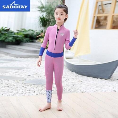 2MM Kids' Neoprene Wetsuit Keep Warm One Piece Long Sleeves UV Protection Swimwear Scuba UPF 50+ UnderWater Bathing Diving Suit
