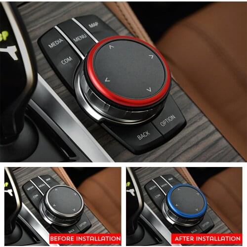 For BMW 5 Series G30 G38 2017 18 Car Interior Multimedia Button Knob Decorate Ring Cover Frame Sticker Idriver Sport Car-styling