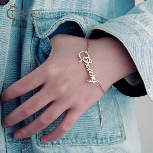 Customized Name Bracelet Women Girl Personalized Stainless Steel Hip Hop Jewelry Top Quality Gold Silver Color Special Gifts