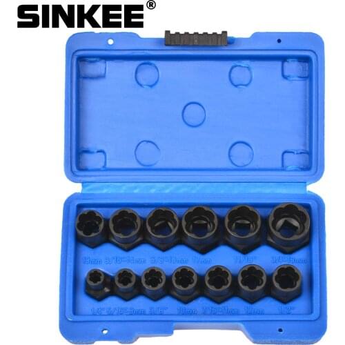 Impact Damaged Bolt Nut Remover Extractor Socket Tool with Socket Nut Adapter Screw Removal Socket Wrench