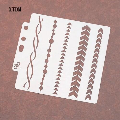 Curved line plastic mold shield DIY cake scrapbook stencils hollow Embellishments printing lace ruler Valentines Day