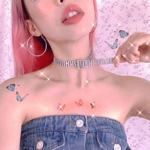 Korean Charms Crystal Choker For Women Shiny Punk Y2K Vintage Necklace Gossip Girl 90s Style Jewelry Friend Gift Wholesale