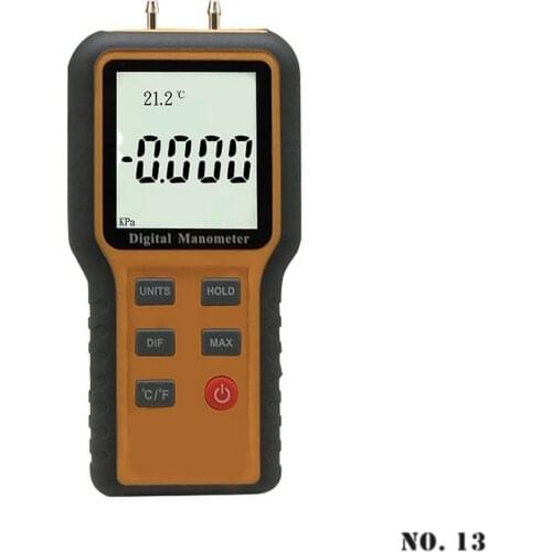 Manometer Gas Pressure Tester Digital Air Pressure Meter Differential Pressure Gauge HVAC Gas Pressure Tester 12 Selectable Unit