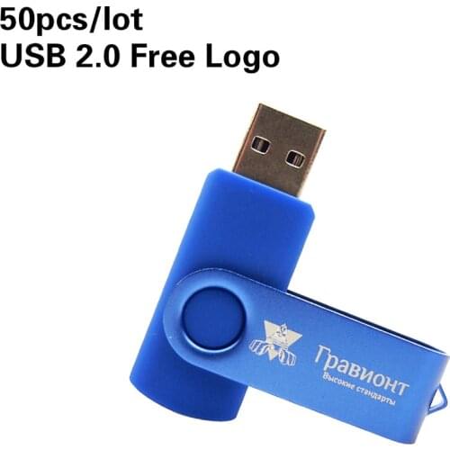 Wholesale Gift 50pcs/lot Free LOGO Metal USB Flash Drive Rotable 32GB 64GB Pendrive Usb 2.0 128MB 4GB 8GB Memory Stick pen drive