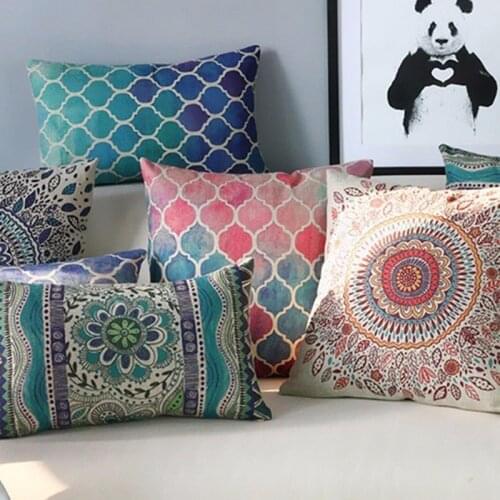 Fashion Leaves Floral Linen Cotton Cushion Cover Geometric Decorative Sofa Throw Pillow Car Chair Home Decor Pillow Case Cojines