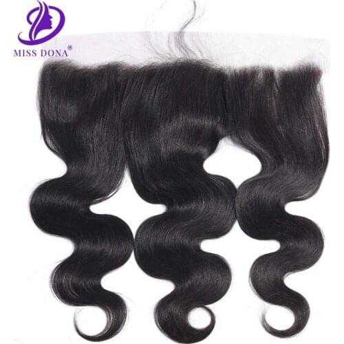 Miss Dona Body Wave 100% Human Hair 13x4 Lace Frontal Closure Pre Plucked With Baby Hair Peruvian Remy Hair Closure Extensions