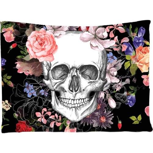 Wall Hanging Skull,Halloween Floral Tapestry Bed Sheet Blanket Home Bedroom Wall Decor