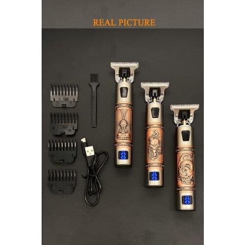 2021 USB T9 Rechargeable Hair Clipper Electric Hair Trimmer Cordless Shaver Trimmer 0mm Men Barber Hair Cutting Machine for Men