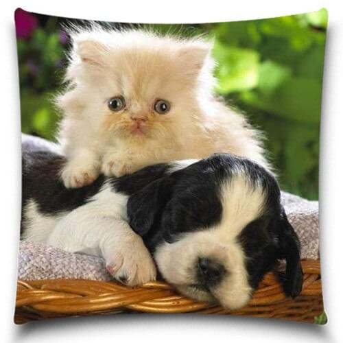 Cat and Dog Christmas gift Throw Pillow Case Home Office Decal /Home Textile Gift Pillow Cover 5 size 9 style