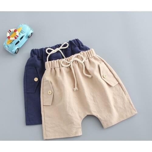 Boy Pants Summer Kids linen Trousers CLothes Children Harem Pants for Baby Boys Shorts solid factory direct