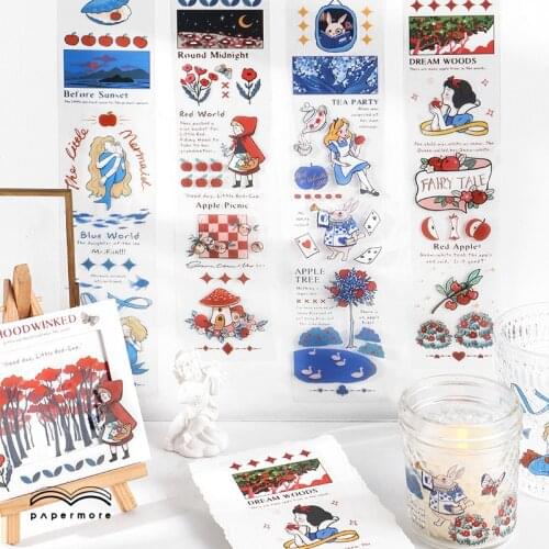 Fairy Tale World Series PET Tape Cute Pattern Cartoon Masking Tapes Scrapbooking Journal Paper Craft Supplies Stationery