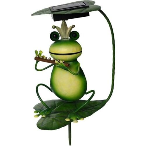 Solar Garden Plug-in Light, Literary Frog Iron Art Light Spring Style Light for Courtyard Patio and Garden Decor S06 21