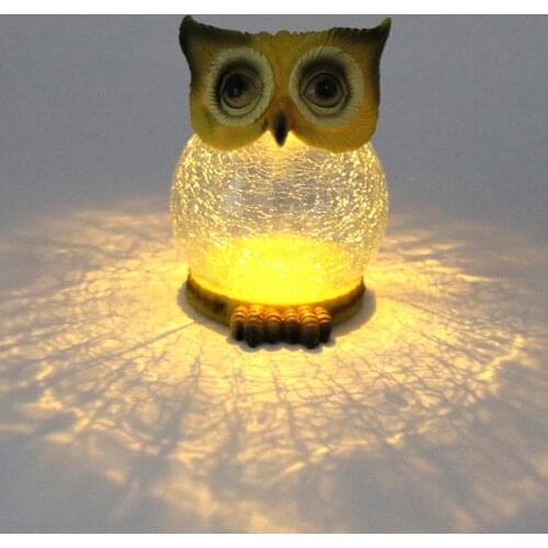 LED Solar Owl Lawn Lamp Outdoor Garden Decoration Pile Landscape Lamp Owl Pendulum Lamp Garden Decoration Lamp