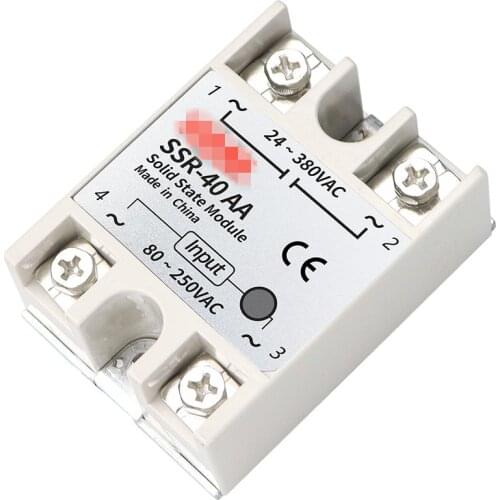 Solid State Relay Module SSR-10 AA 25AA 40 60 80 100AA 250V 80-250V AC Input 24-380V AC Output