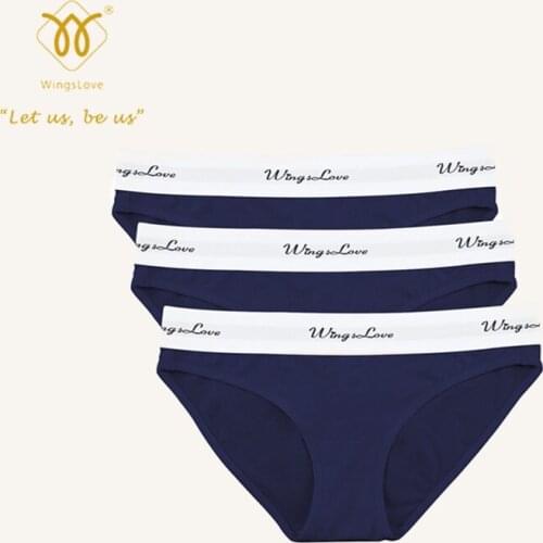 WingsLove 3 in Pack Womens Seamless Underwear Cotton Sporty String Bikini Panty