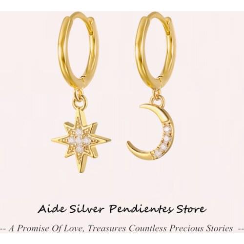 AIDE 925 Silver Hoop Earrings For Women Zirconia Earring Fashion Lock Clip Honey Bee Hoops Earring Pendientes Plata Jewelry