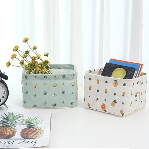 1pcs Desktop Storage Basket Waterproof Foldable Office Stationery Cosmetic Storage Basket Household Sundries Toy Storage Basket