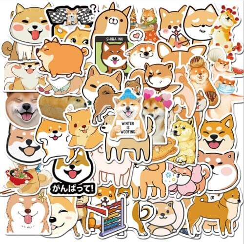 10/30/50 Personalized Cute Shiba Inu Graffiti Stickers Luggage Laptop Skateboard Waterproof Decorative Stickers Wholesale