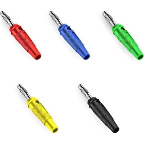 10Pcs/lot 4mm Solderless Side Stackable Banana Plug