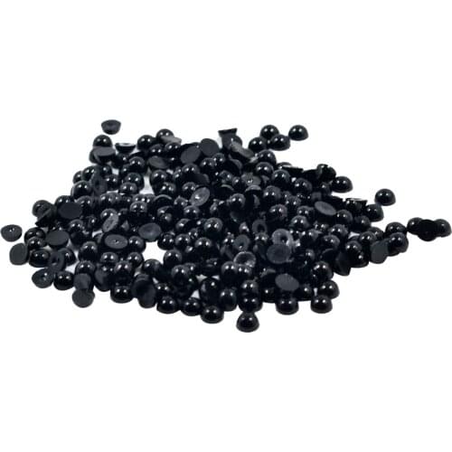 100/150/200/300pcs Scrapbooking DIY Crafts 4/6mm Black Pearl Flatback Button Ornaments Jewelry Making Embellishments 4/6/8/10mm