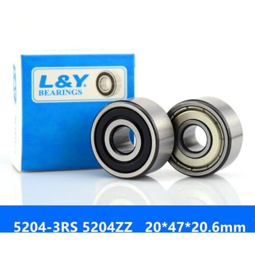 50pcs high speed bearing 5204-2RS 5204ZZ double row angular contact ball bearings 5204 3204 2RS ZZ Z RS 20*47*20.6 mm