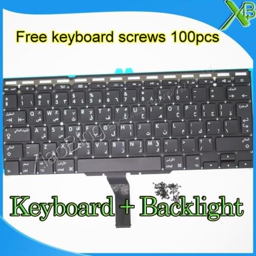 Brand New Arab Arabic keyboard+Backlight Backlit+100pcs keyboard screws For MacBook Air 11.6" A1370 A1465 2010-2015 Years