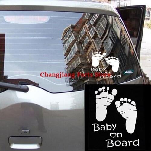 Renault Toyota Car-styling 3D Silver Motorcycle Car Sticker on Board Sign Car Stickers for Opel Car Safety Warning Baby Car Body