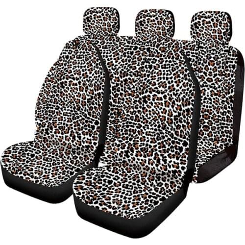 Aimaao Leopard Print Car Seat Covers Material Bucket Seat Protector,Universal Fit for Auto Truck Van SUV For Peugeot 206 207