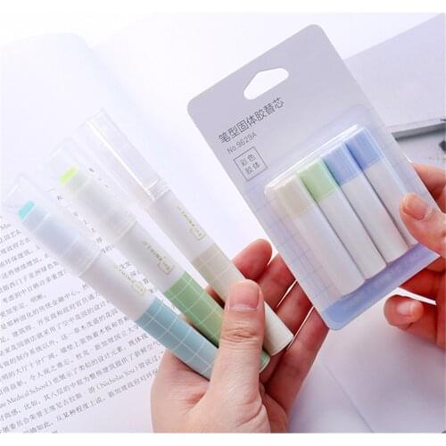 Jelly Color Fast Dry Glue Stick Pen Shape Solid Color Glue Stick DIY Scrapbooking Diary Notebook Envelope Sealing Stickers