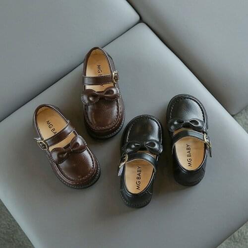 Childrens PU Leather Shoes Soft-soled Baby Toddler Shoes Korean Bowknot Girls Princess Shoes Children Single Shoes Party Shoes