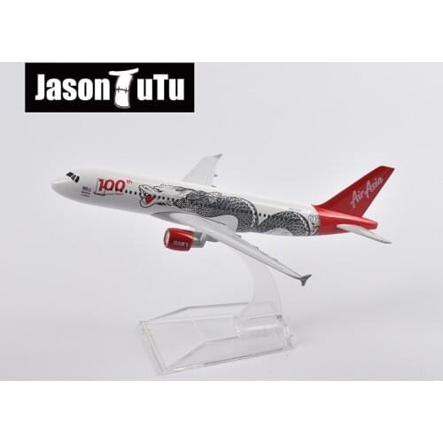 JASON TUTU 16cm AirAsia Dragon Airbus 320 Airplane Model Plane Model Aircraft Diecast Metal 1/400 Scale Planes Factory Wholesale