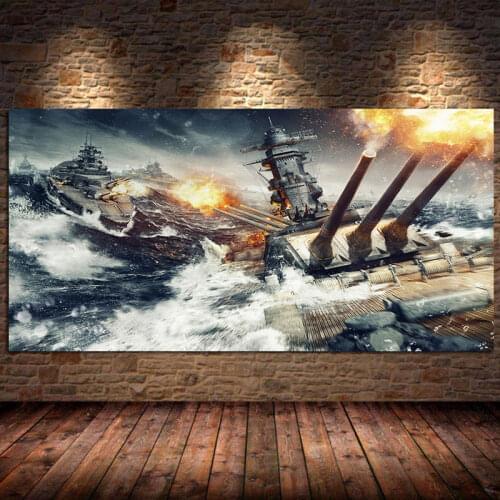 World of Warship Game Beautiful Canvas Painting Poster and Prints Wall Art Picture Cuadros for Gamer Room Bedroom Decor Unframed