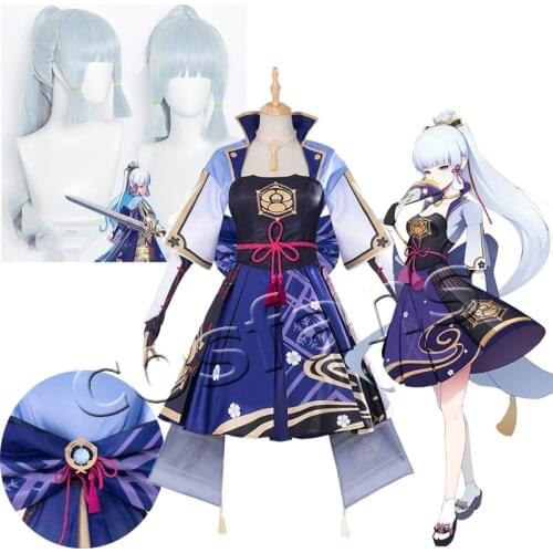 Game Genshin Impact Kamisato Ayaka Cosplay Costume Carnival Halloween Costumes Women Party Sexy Dress Uniform Cartoon Outfit Set