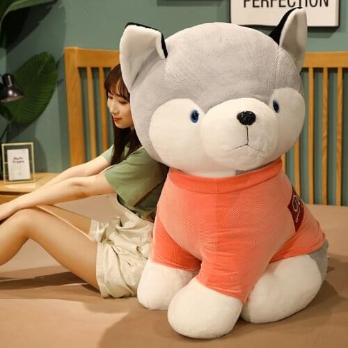 Hot Sale 25cm Simulation Dogs Sweater Dog Pet Toy Plush Husky Lovely Plush Animal Toy Children Kids Birthday Christmas Gifts